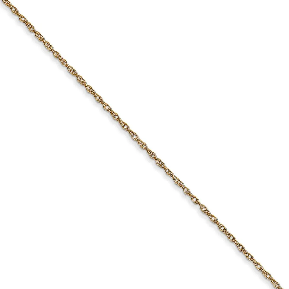 0.6mm, 14k Yellow Gold, Cable Rope Chain Necklace