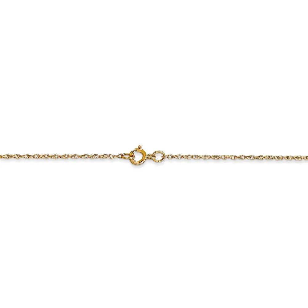 0.6mm, 14k Yellow Gold, Cable Rope Chain Necklace