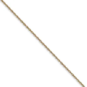 0.6mm, 14k Yellow Gold, Cable Rope Chain Necklace