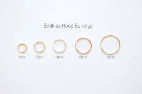 1 pair 14K Gold Filled Endless Hoop Earrings Gold Hoops, 9mm, 12mm, 14mm, 16mm, Gold Filled Huggie Hoop Earrings, Ear Wires, Gold Fill Hoops