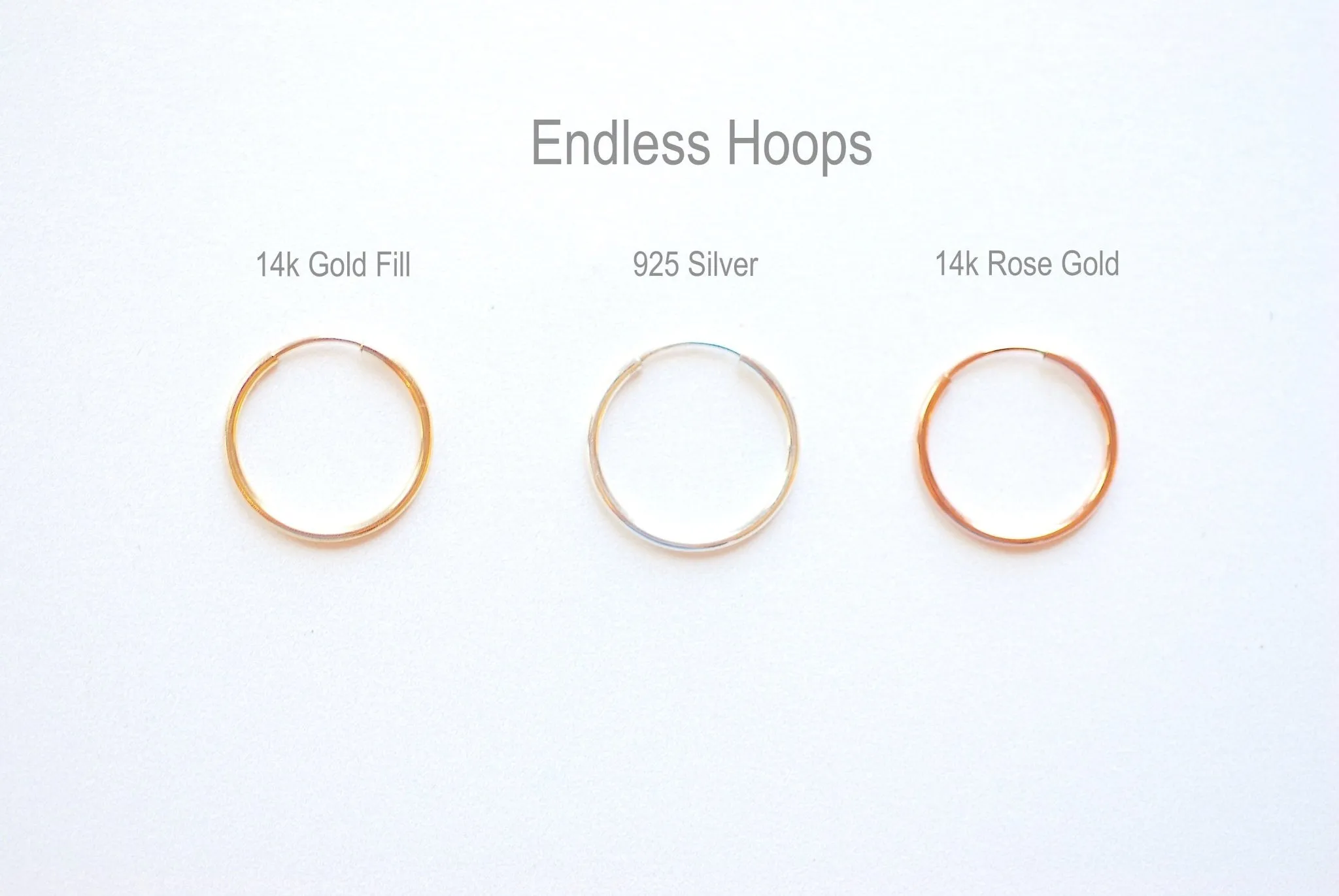 1 pair 14K Gold Filled Endless Hoop Earrings Gold Hoops, 9mm, 12mm, 14mm, 16mm, Gold Filled Huggie Hoop Earrings, Ear Wires, Gold Fill Hoops