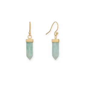 14 Karat Gold Plated Pencil Cut Amazonite Earrings