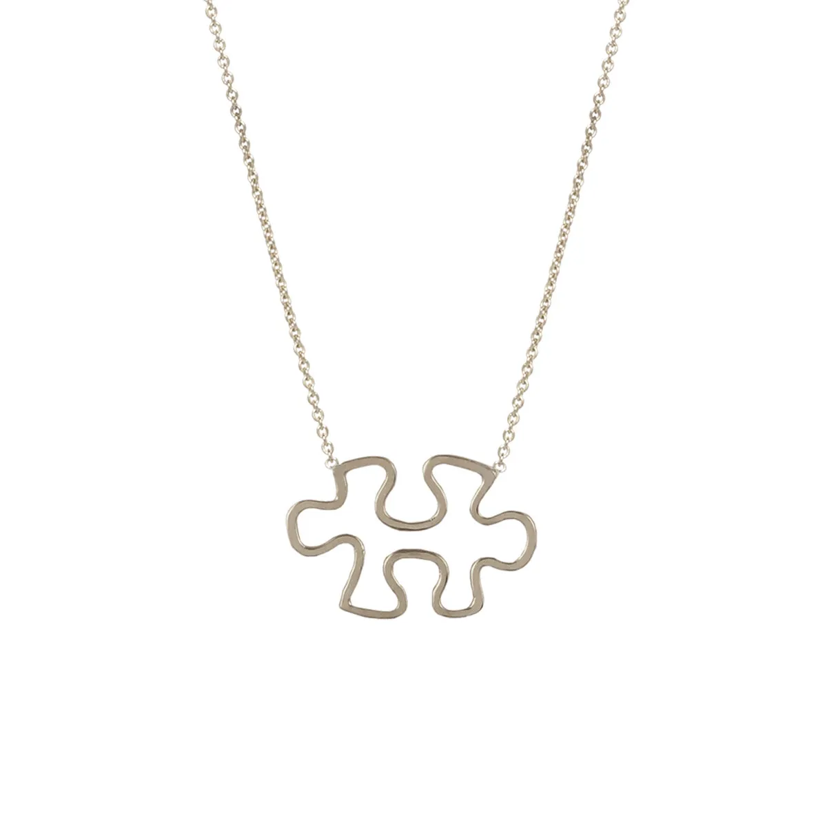 14k Gold Open Puzzle Piece Necklace