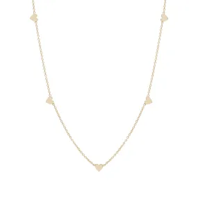 14k Itty Bitty 5 Hearts Necklace