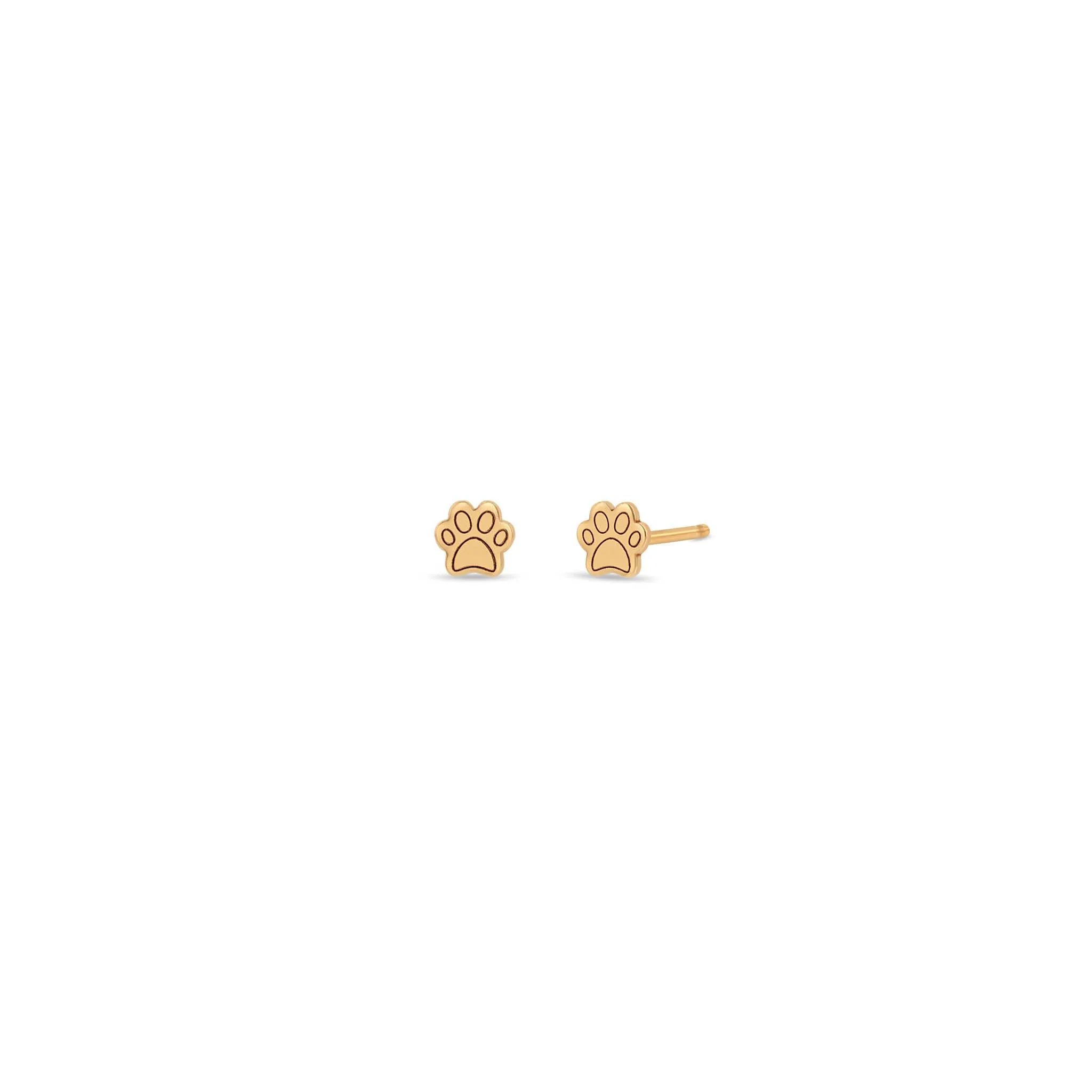 14k Itty Bitty Dog Paw Stud