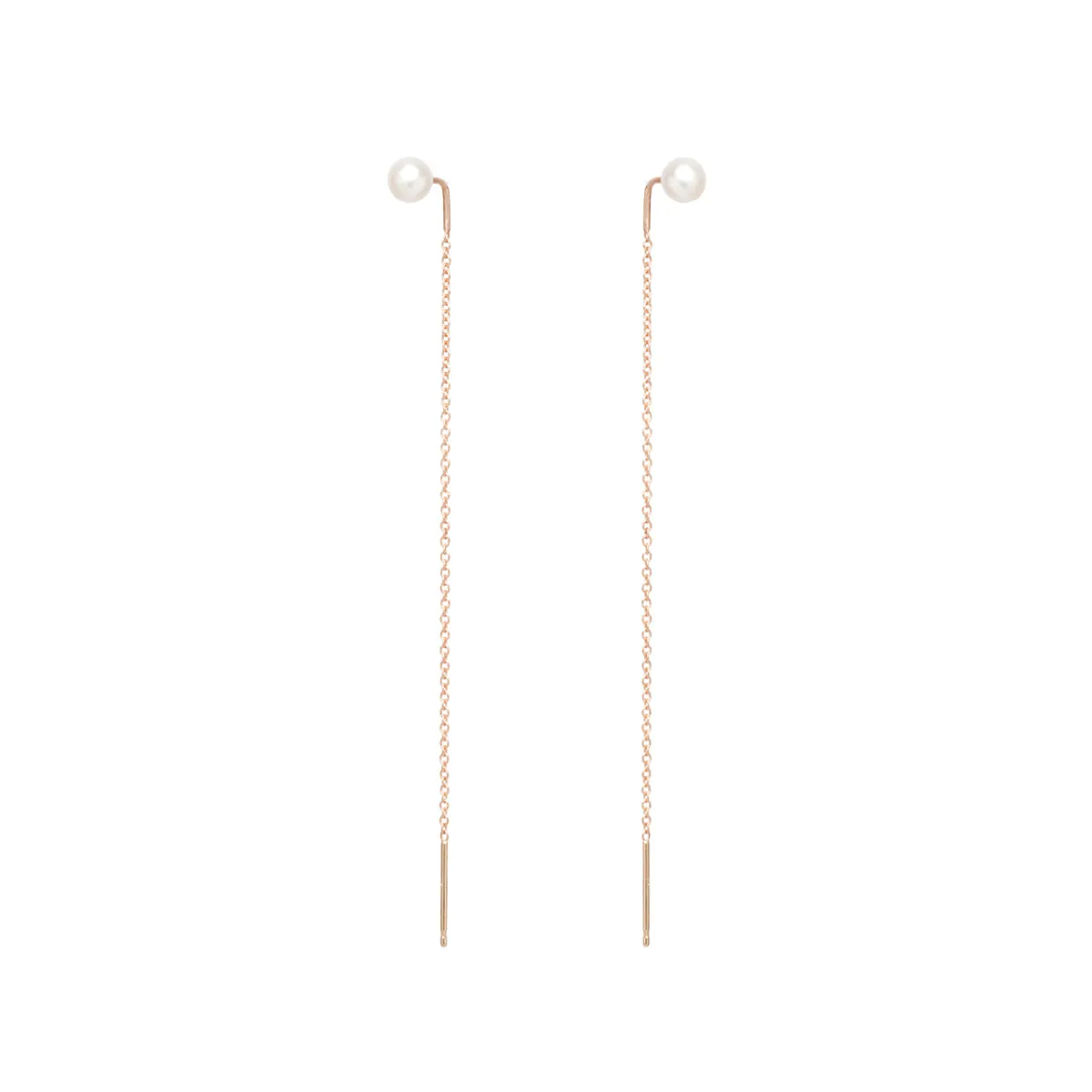 14k Pearl Threader Earrings