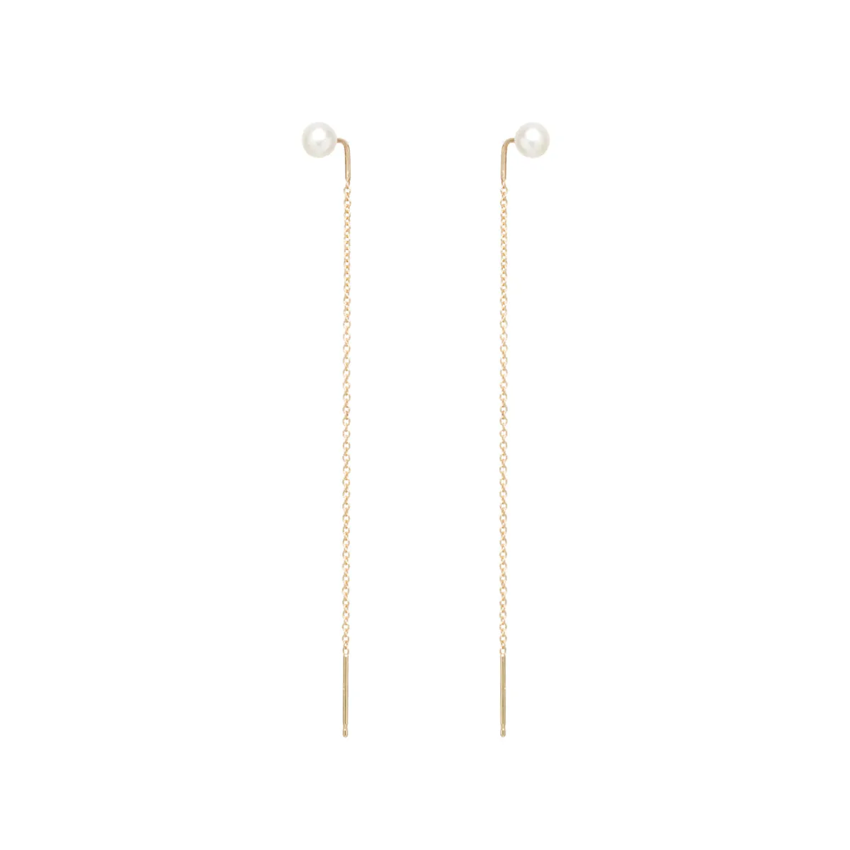 14k Pearl Threader Earrings