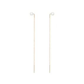 14k Pearl Threader Earrings