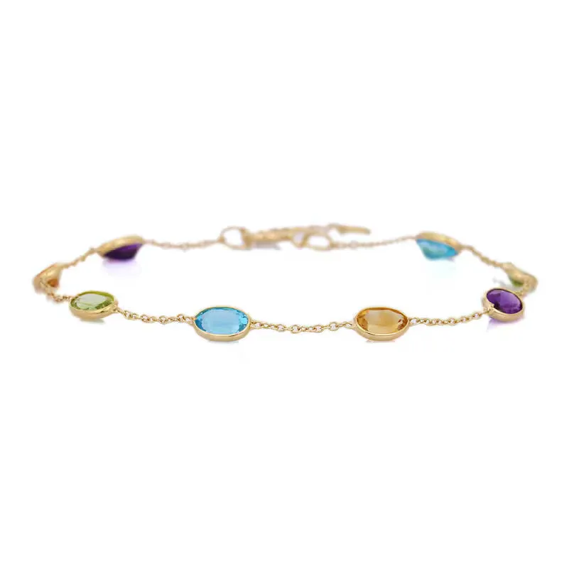 18K Multi Gemstone Stackable Bracelet