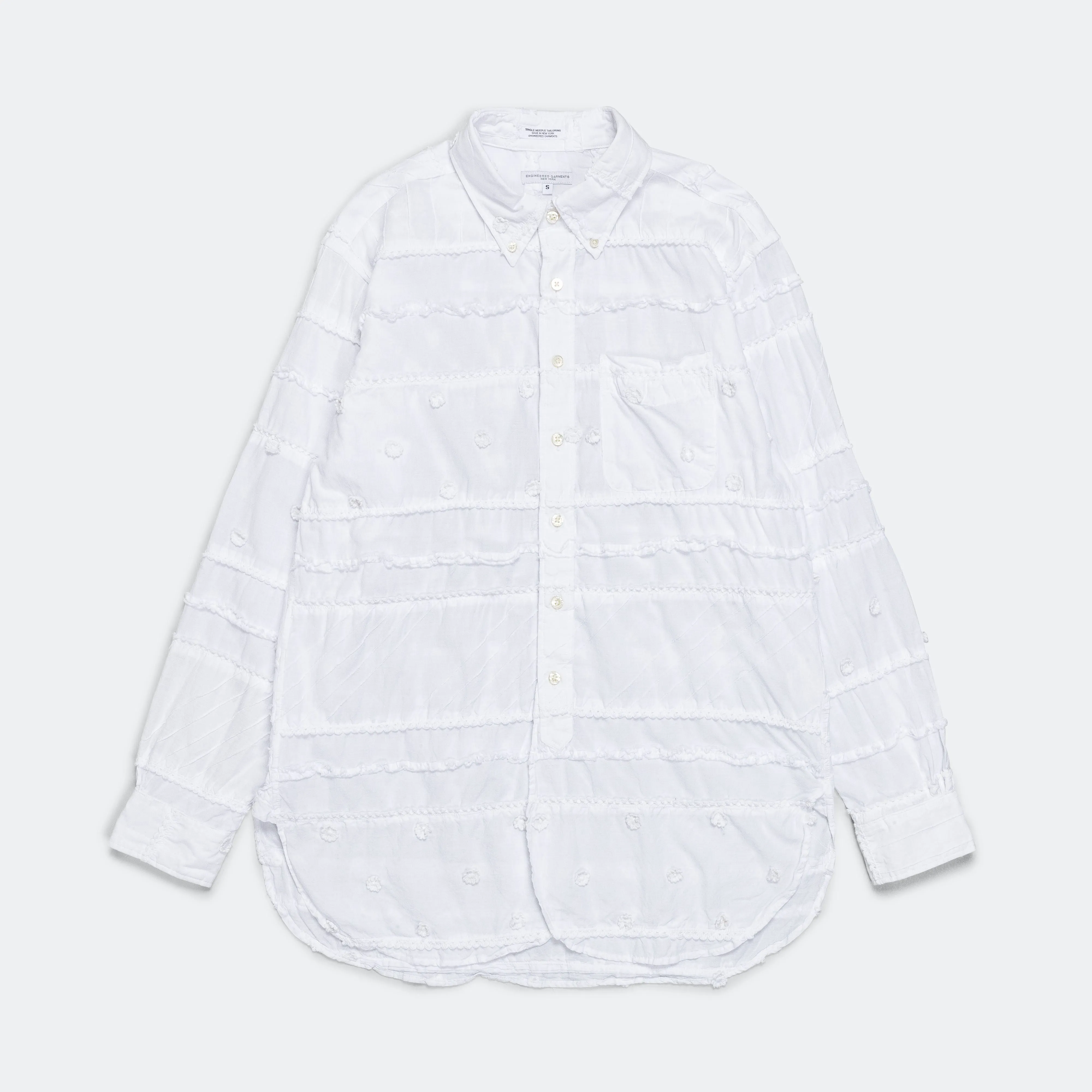 19 Century BD Shirt - White Cotton Mixed Patchwork