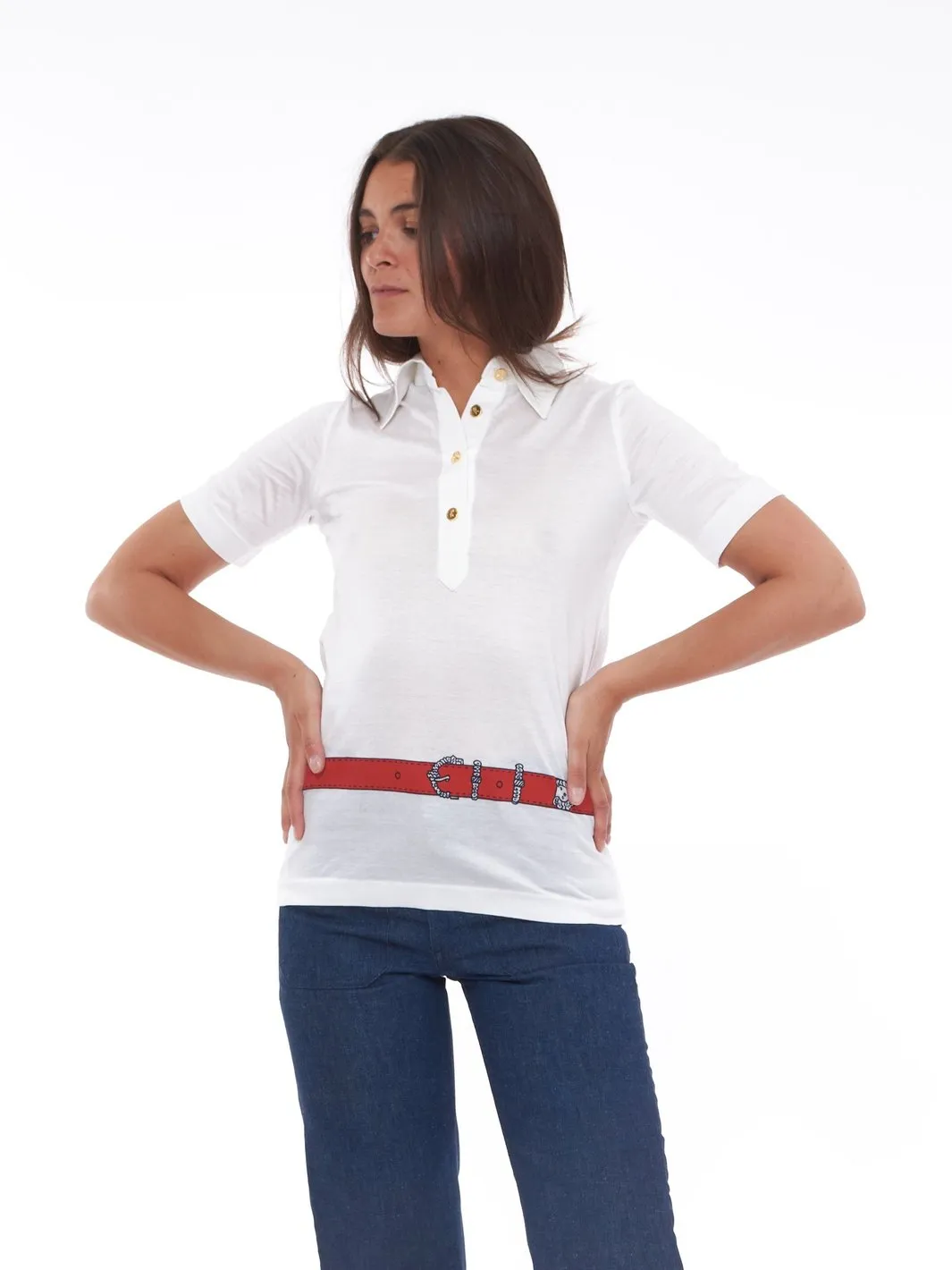 1970s Roberta Di Camerino polo shirt in white cotton