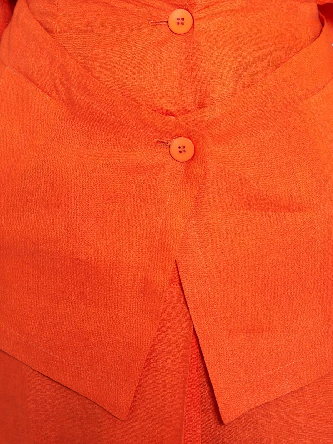 1980s Byblos orange cotton women suit with large pockets