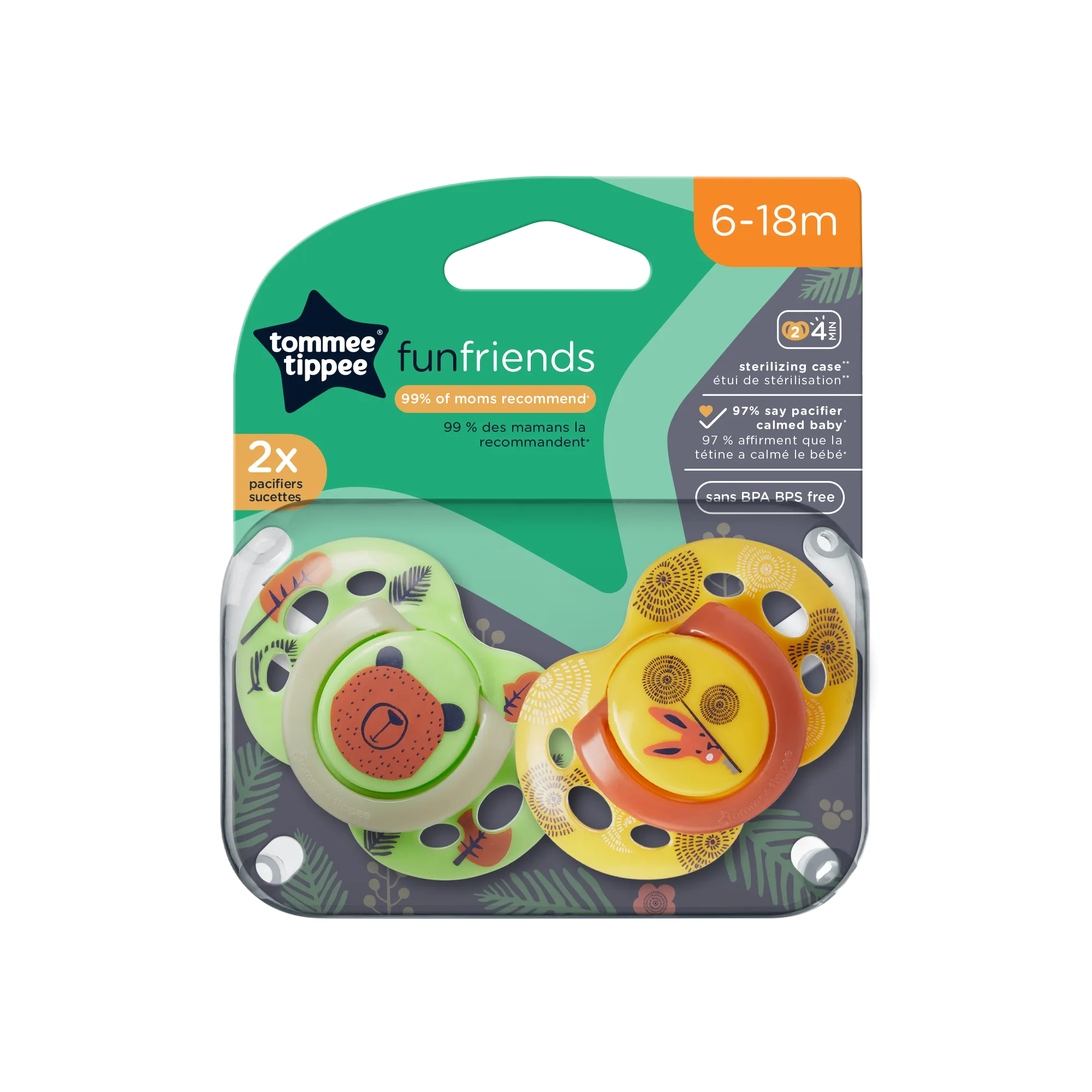 2-PK Pacifiers Tommee Tippee