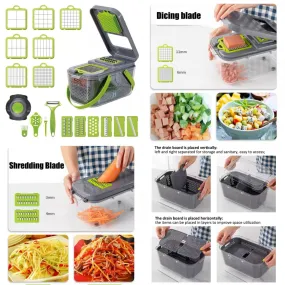 22in1Fruit Vegetable Slicer Dicer Julienne Food Chopper Cutter Mandoline Peeler