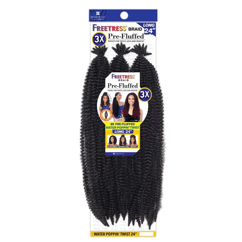 3X PRE-FLUFFED WATER POPPIN' TWIST 24 | Freetress Synthetic Braid