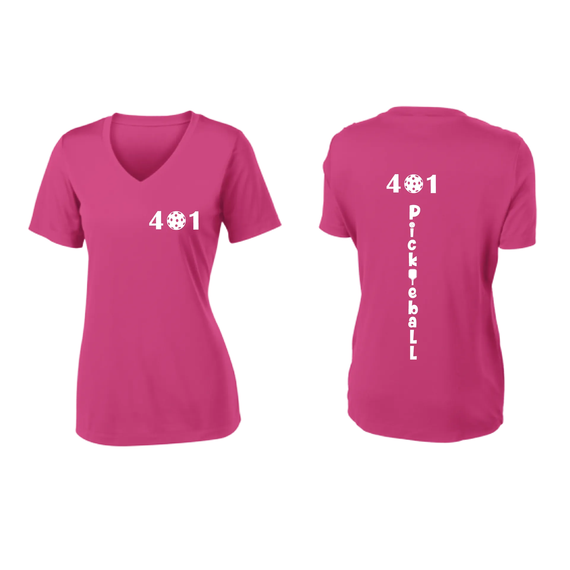 401 Rhode Island Pickleball Club | Women's Short Sleeve V-Neck Pickleball Shirts | 100% Polyester