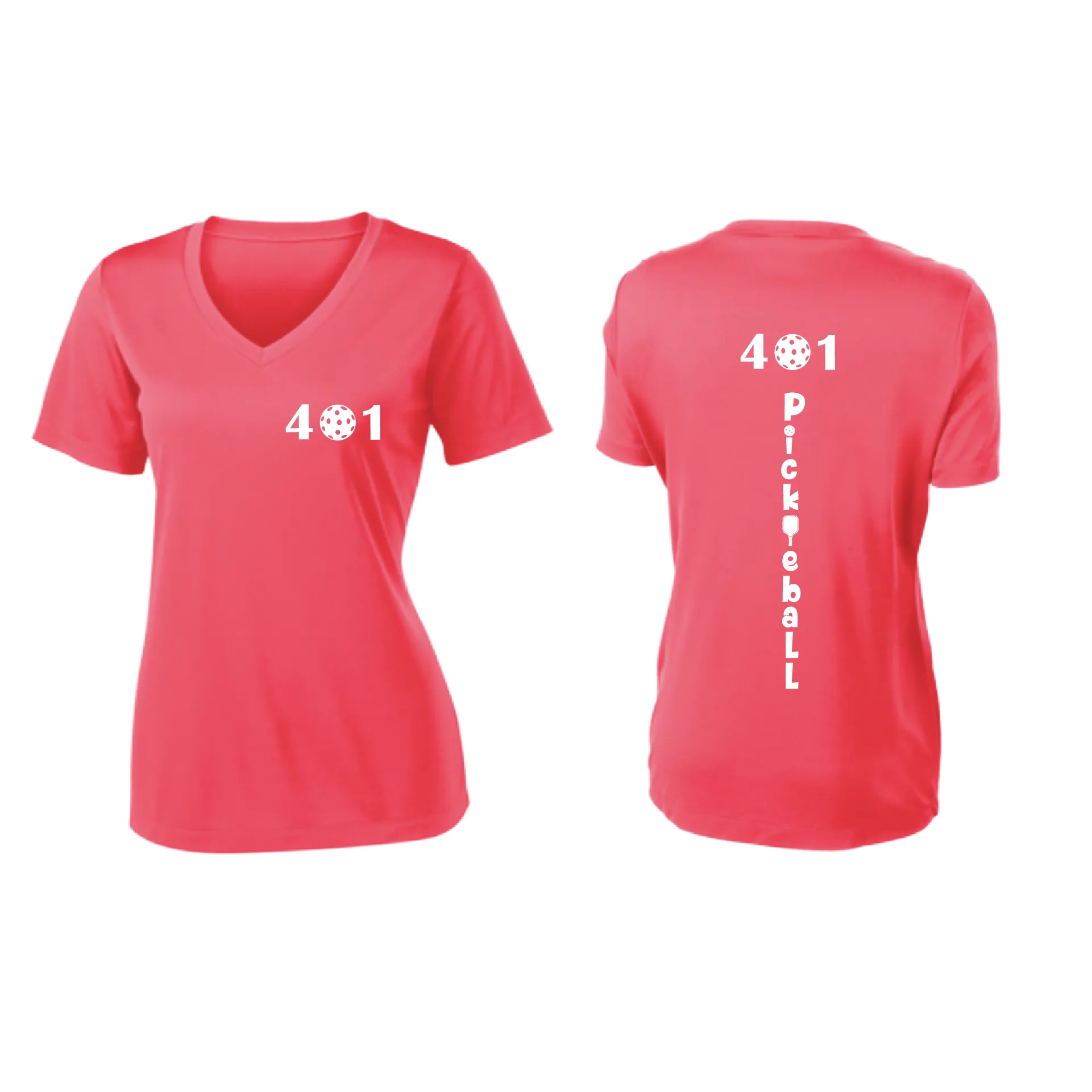 401 Rhode Island Pickleball Club | Women's Short Sleeve V-Neck Pickleball Shirts | 100% Polyester