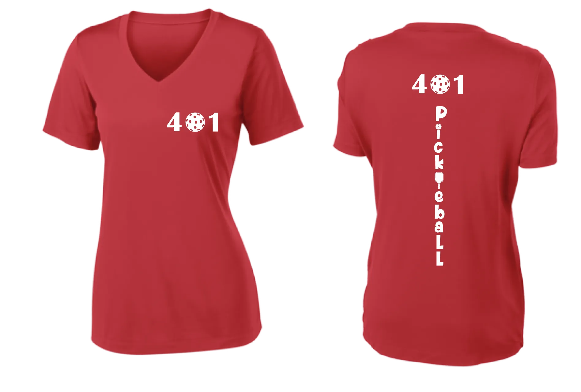 401 Rhode Island Pickleball Club | Women's Short Sleeve V-Neck Pickleball Shirts | 100% Polyester