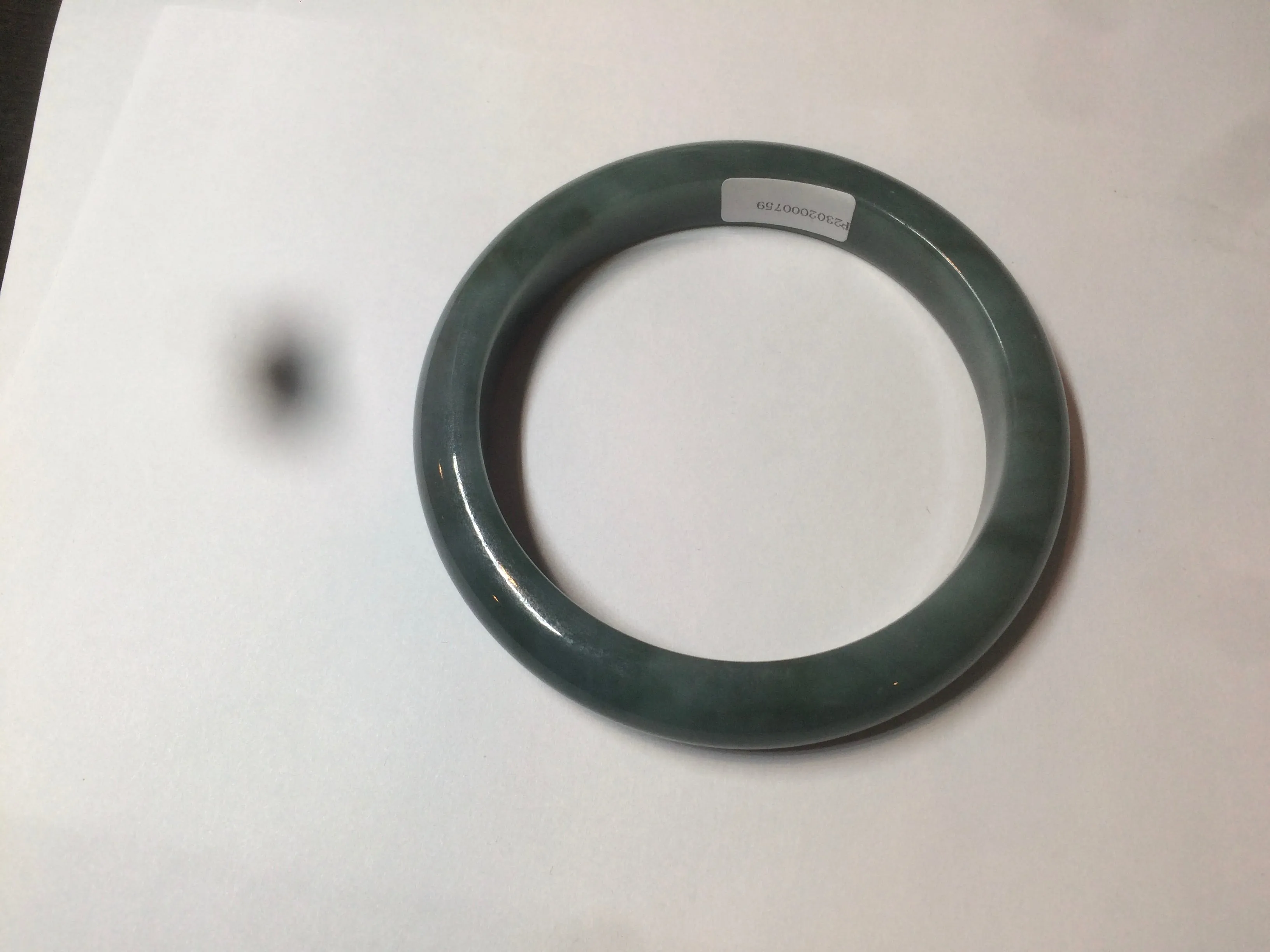 56.2 mm certificated Type A 100% Natural oily dark green/blue/gray Jadeite Jade bangle K108-0759