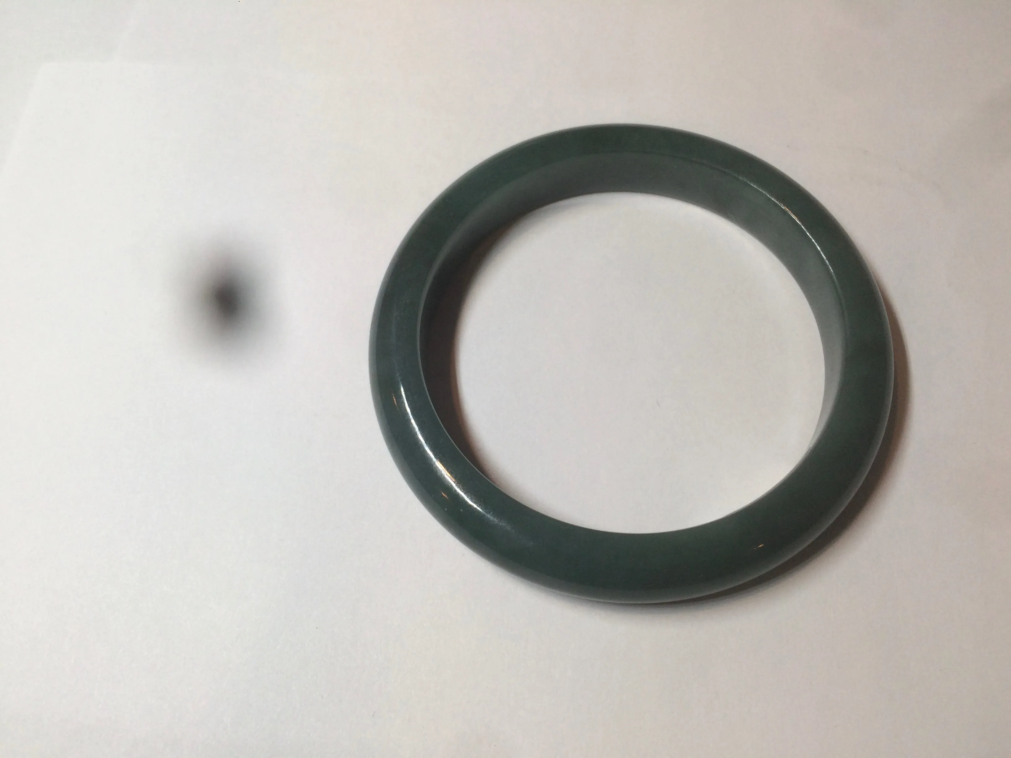 56.2 mm certificated Type A 100% Natural oily dark green/blue/gray Jadeite Jade bangle K108-0759