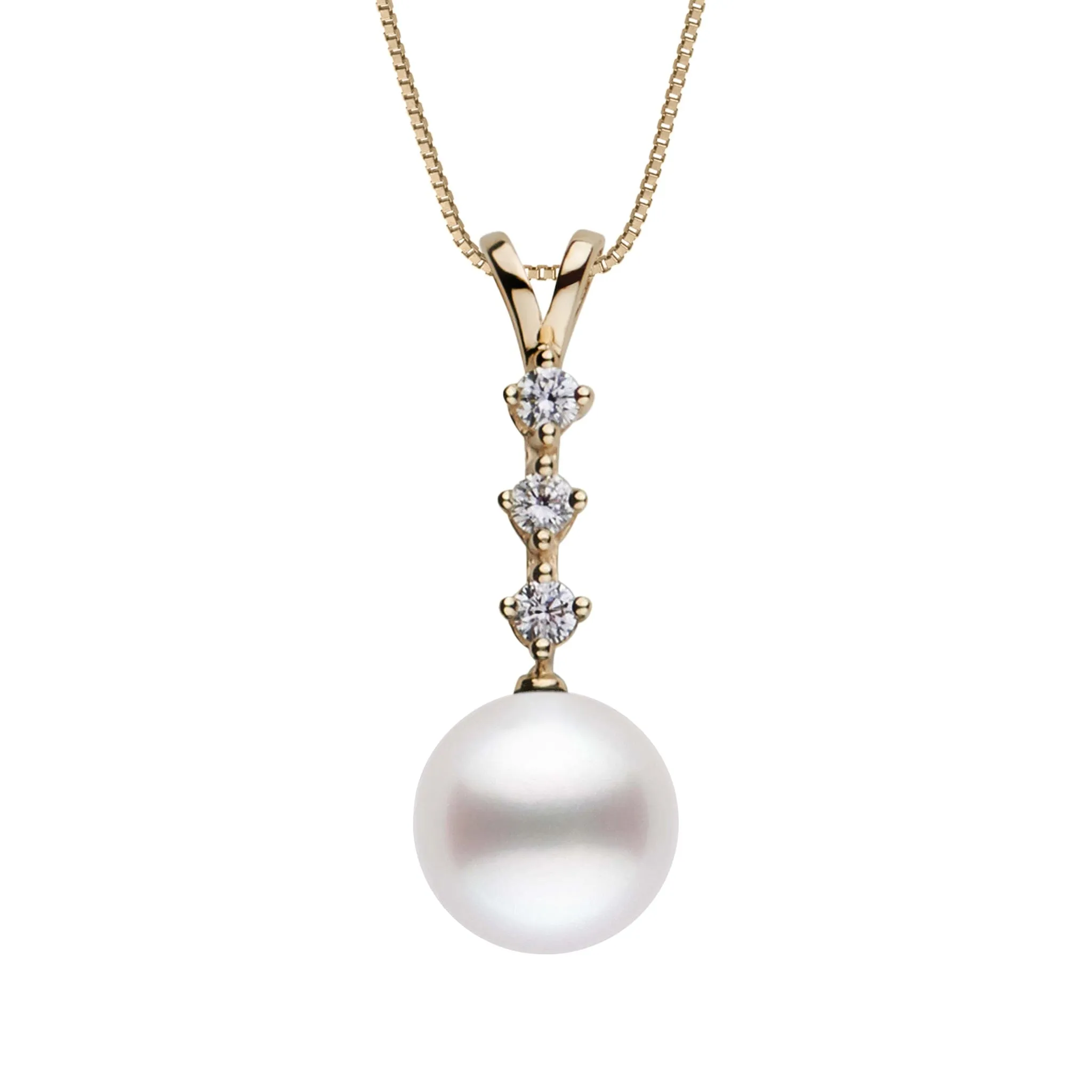 9.0-10.0 mm White South Sea Pearl and Diamond Luminary Collection Pendant