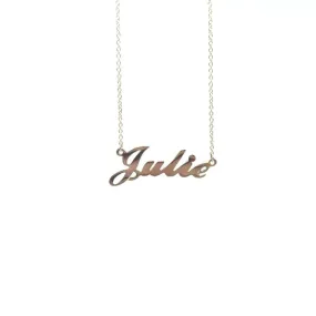 9ct Yellow Gold Solid Name Necklace â€˜JULIEâ€™ 45cm Cable Chain