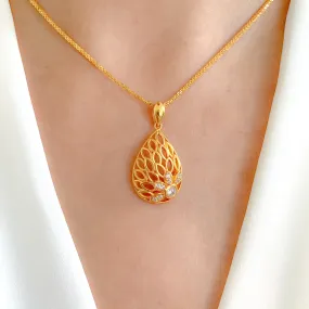 Acorn CZ Pendant Set