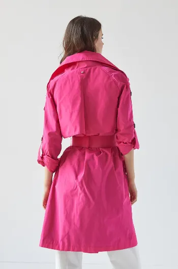 Adroit Raphael Trench Coat | Fuschia   Birch