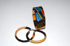 African Bracelet and Earrings Set Multicolor