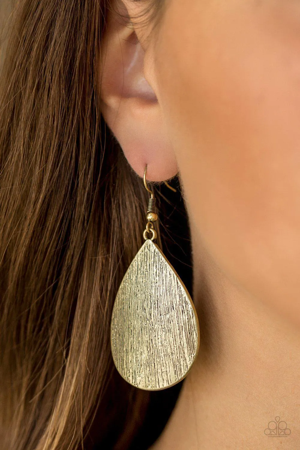 All Allure Brass Teardrop Earrings - Paparazzi Accessories