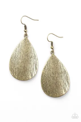 All Allure Brass Teardrop Earrings - Paparazzi Accessories