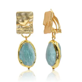 Amazonite Stone Clip-on Earrings