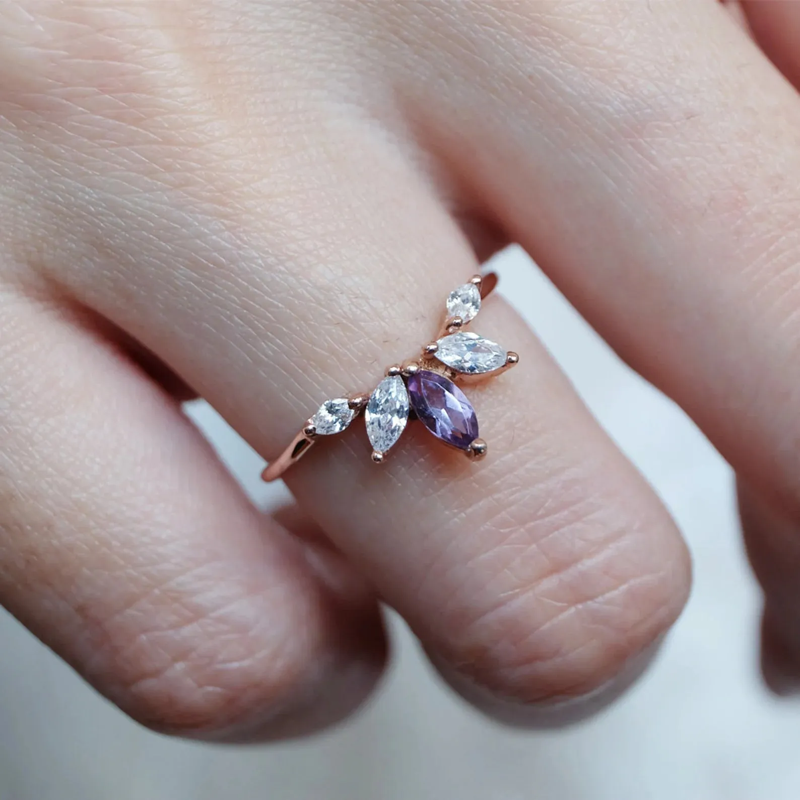 Amethyst Cluster Ring Enu