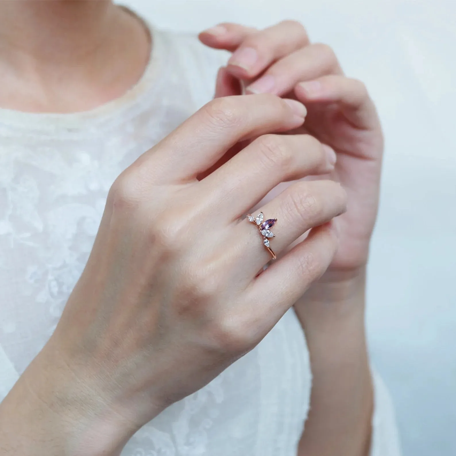 Amethyst Cluster Ring Enu