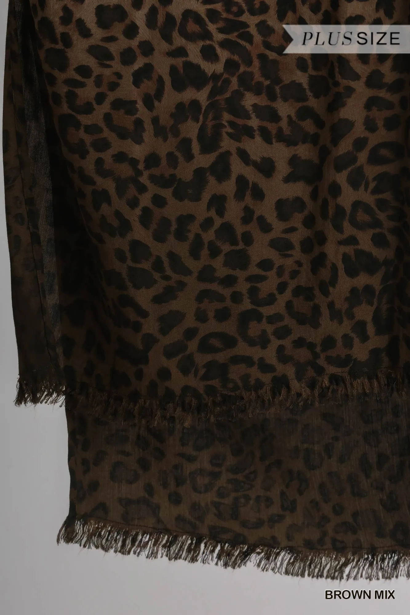 Animal Print Ombre Kimono- Plus