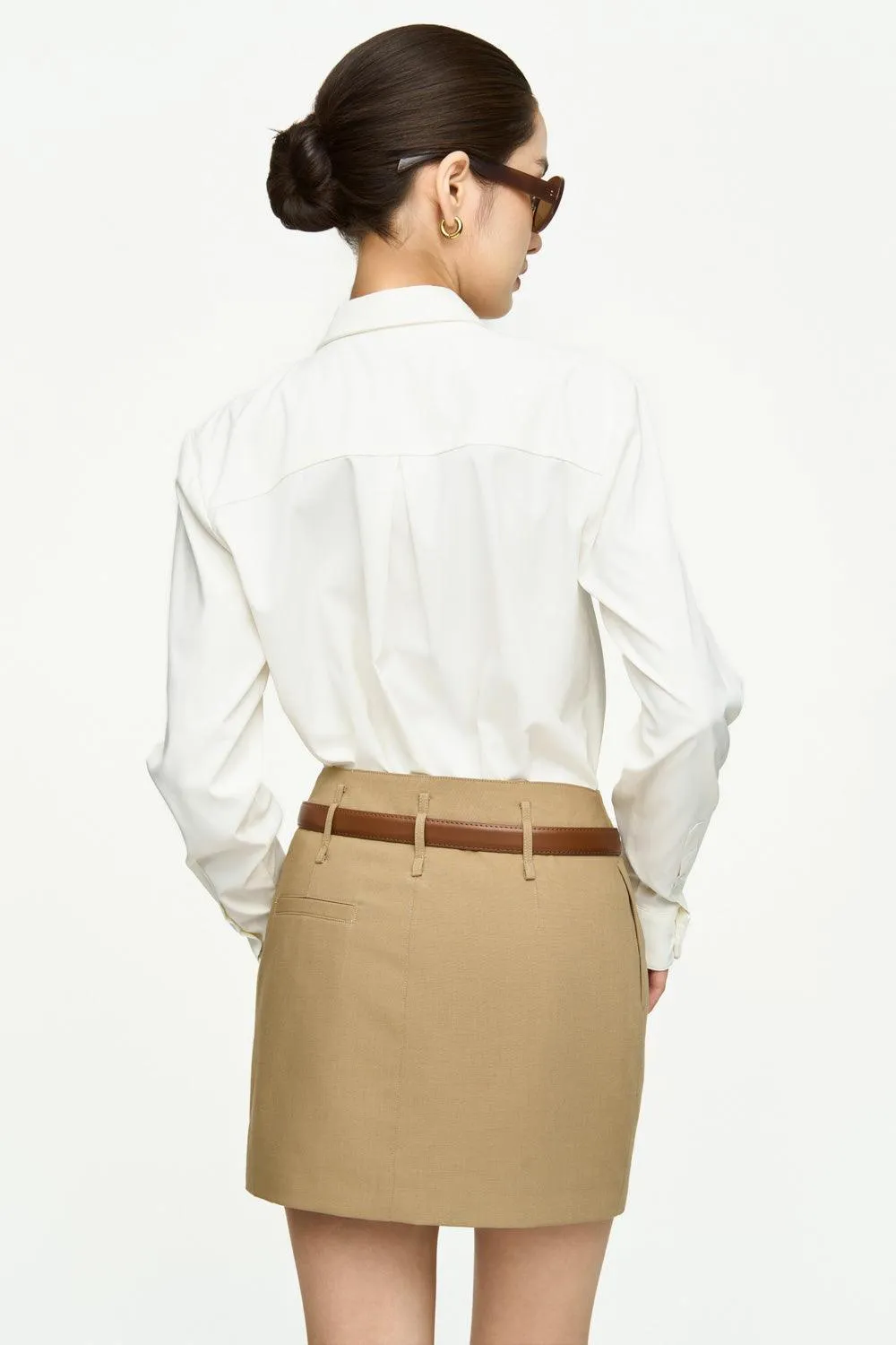 Anna Straight Collared Neck Cotton Poplin Shirt