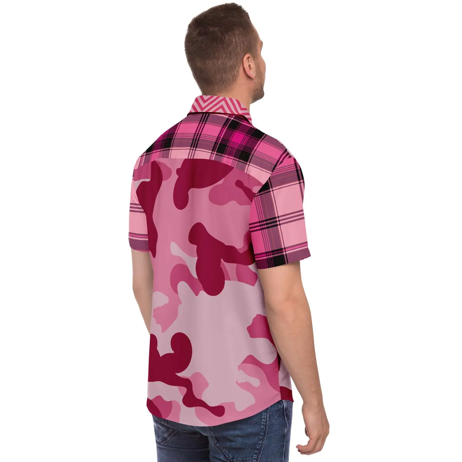 Art of War Short Sleeve Camo Button Down Shirt