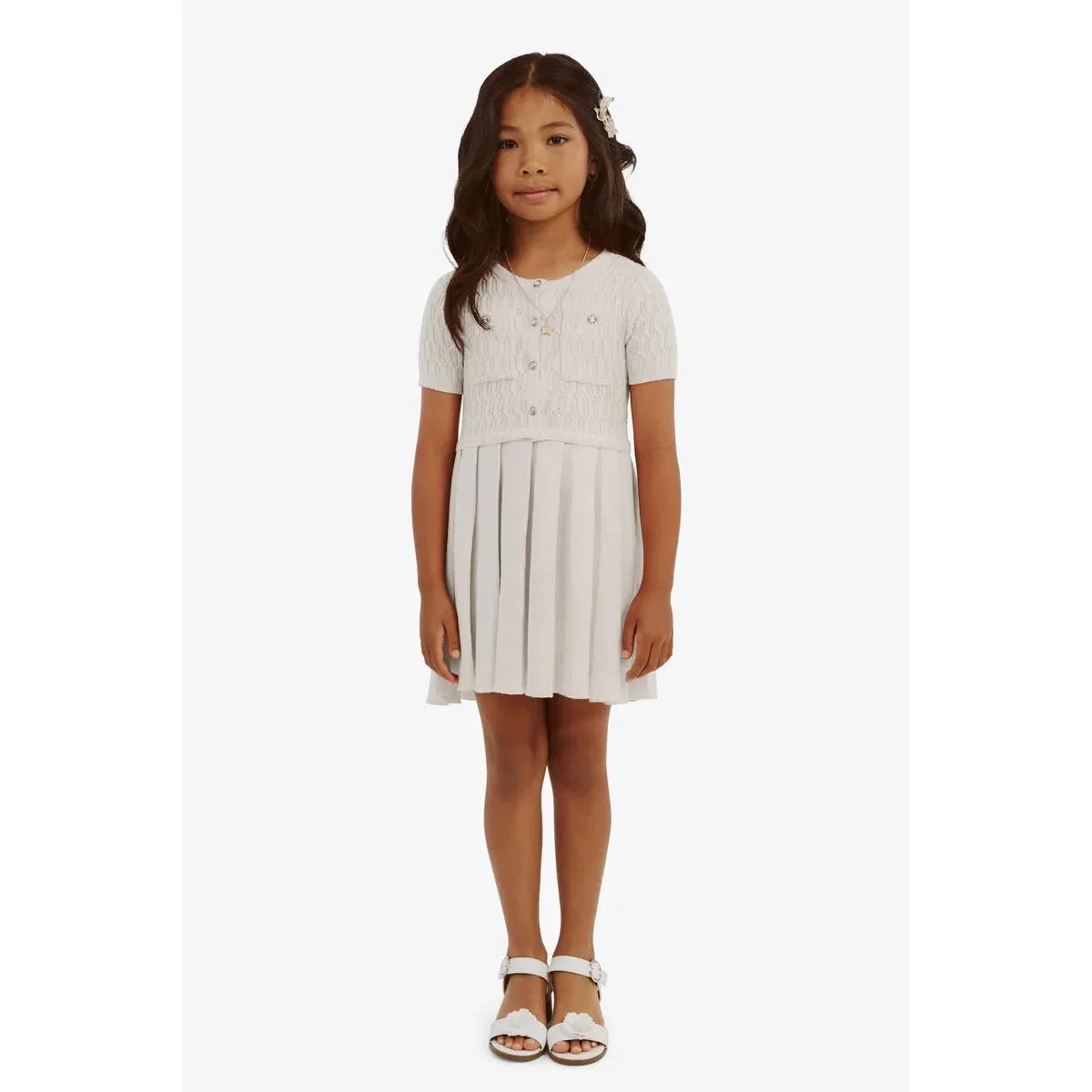 Bardot JuniorPleat Knit Mini Dress - Ivory