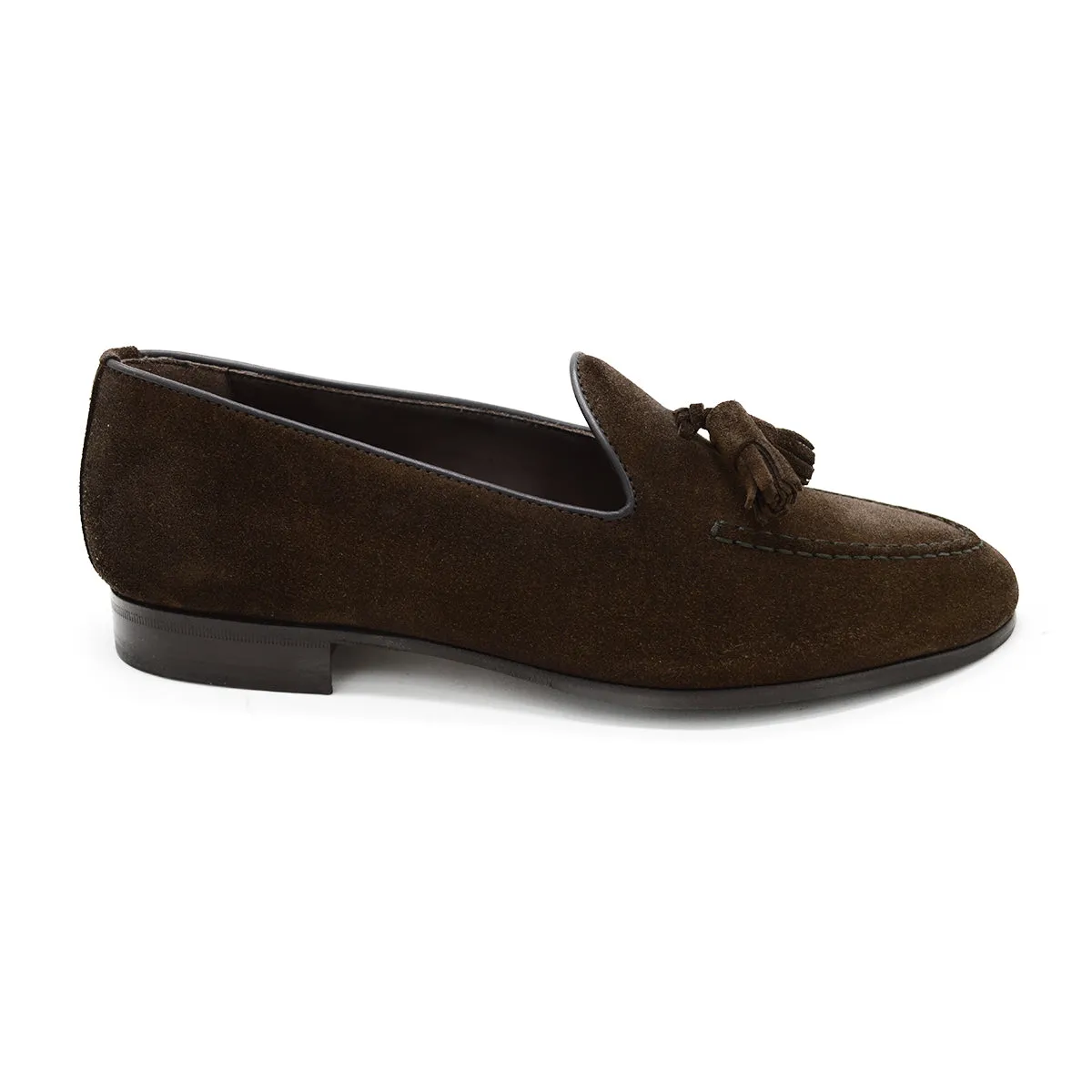 Berwick 1707 Tassel Belgian Loafer (5378) -Dark Brown Suede