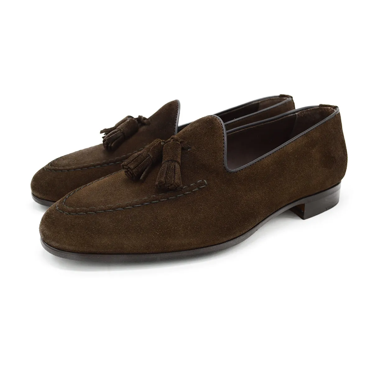 Berwick 1707 Tassel Belgian Loafer (5378) -Dark Brown Suede