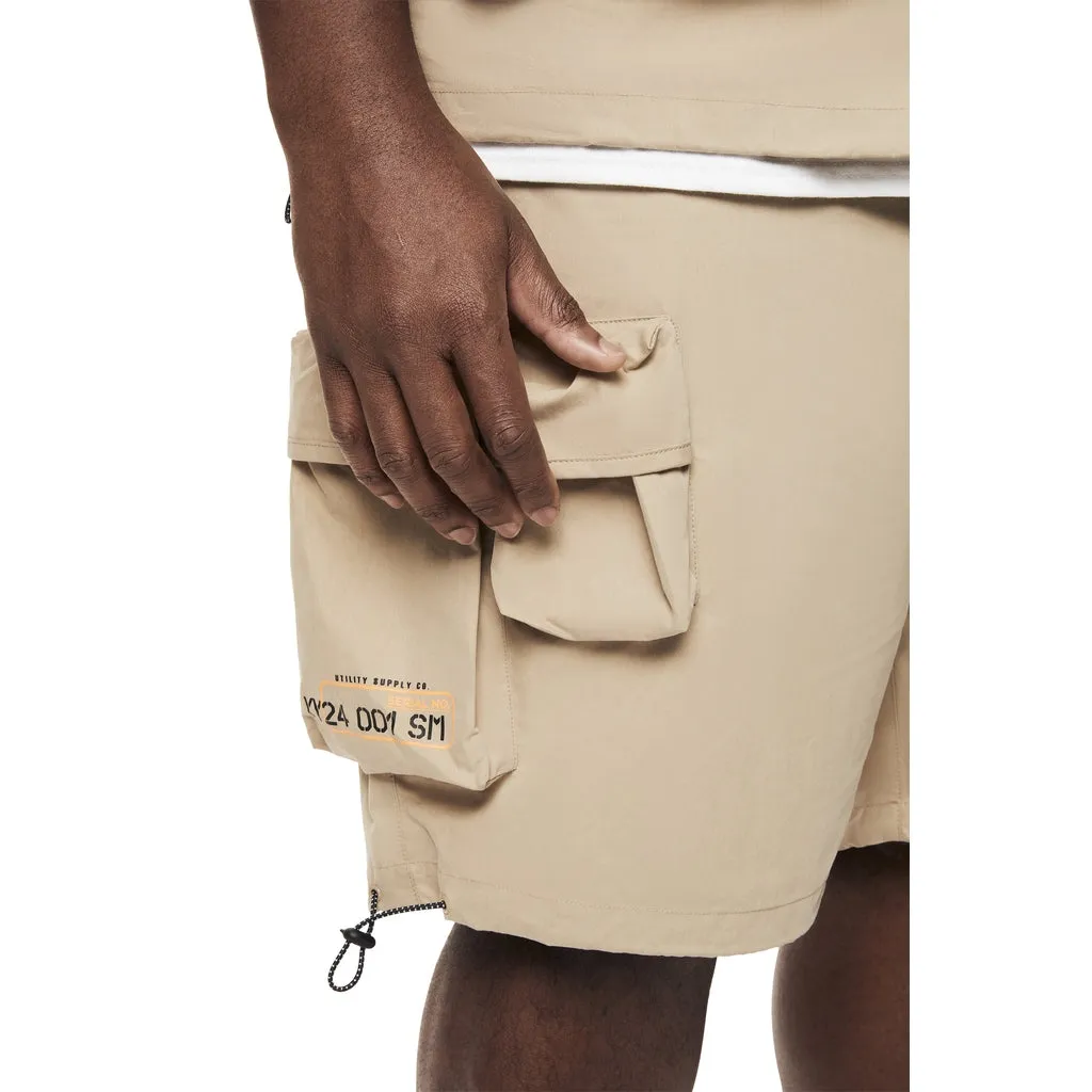 Big and Tall - Brushed Cargo Shorts - Khaki