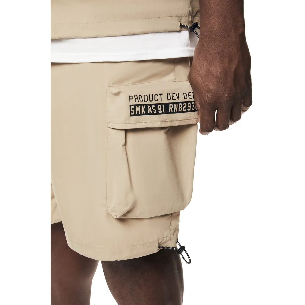 Big and Tall - Brushed Cargo Shorts - Khaki