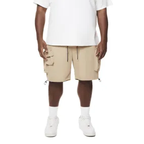 Big and Tall - Brushed Cargo Shorts - Khaki