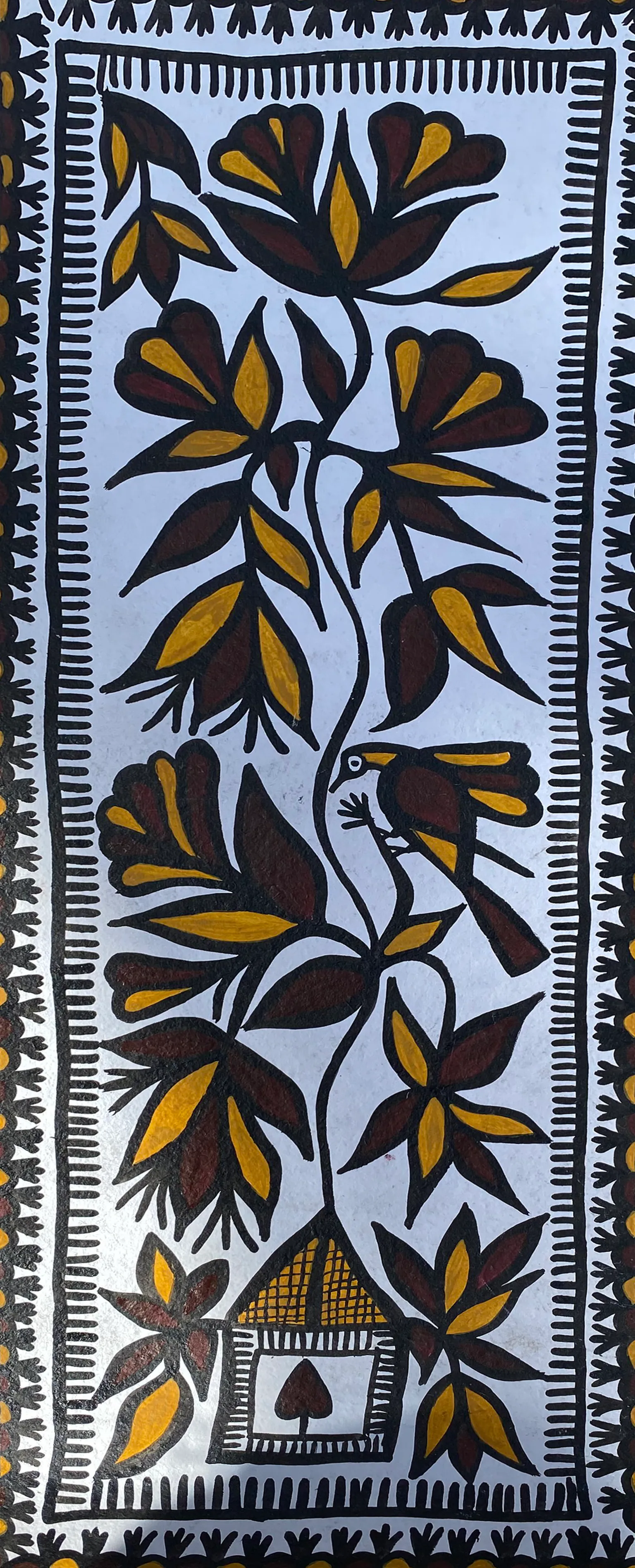 Birds and Flowers in Sohrai by Manikchand Mahto