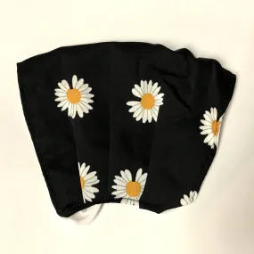 Black Daisies Face Mask