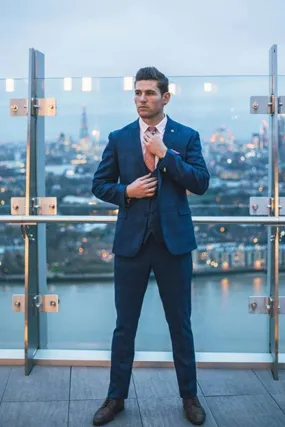 Blogger Style | JERRY Blue Check Suit As Worn By Shaun Findlay