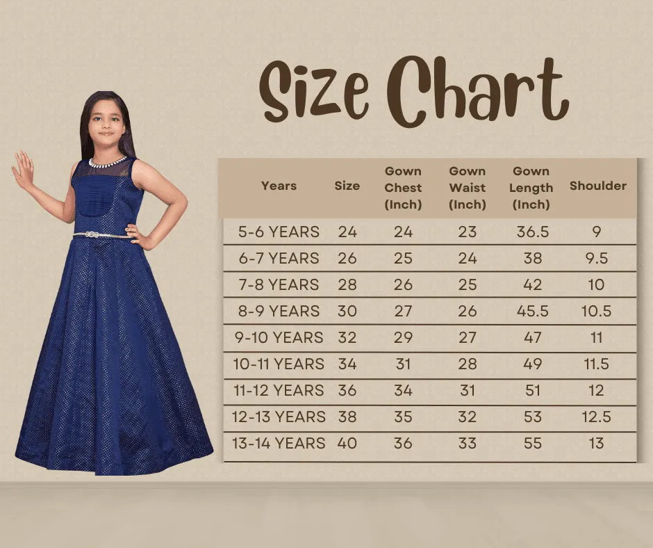 Blue Coloured Georgette Simple Gown For Girls