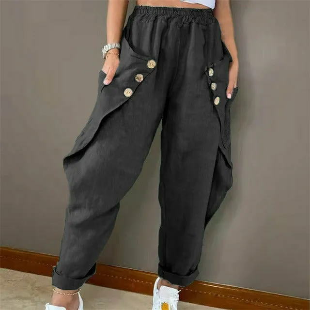 Casual Solid Color Harem Pants