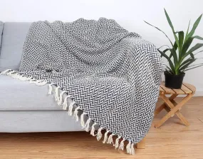 Chevron Patterned Cotton Throw Blanket - 50" x 70"