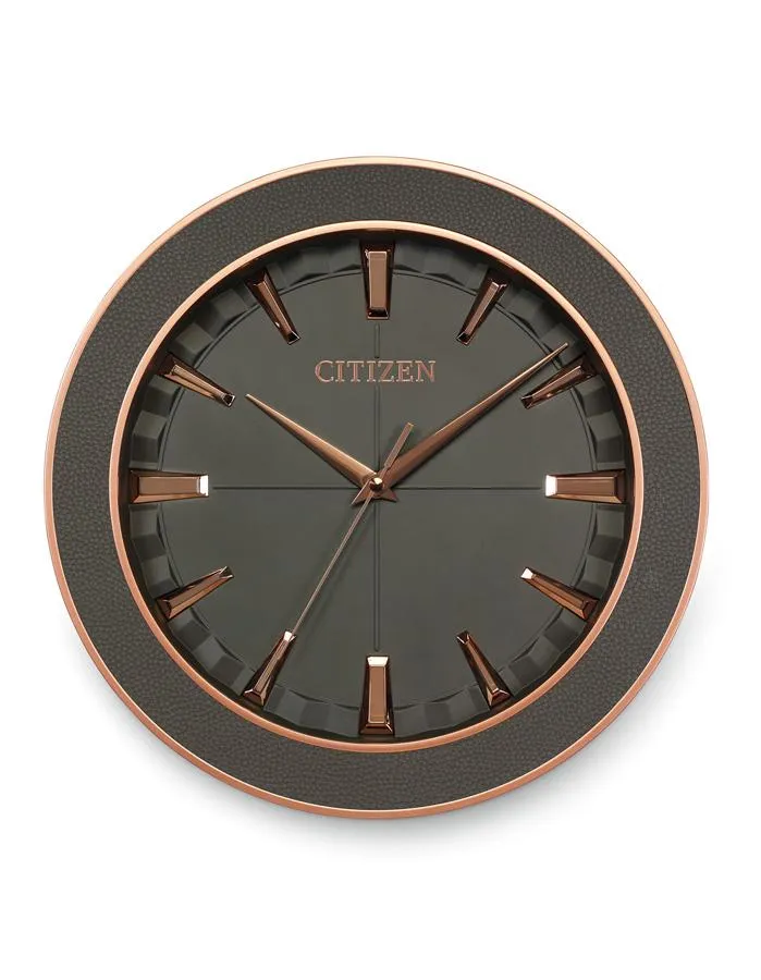 Citizen Gallery Leather Frame Wall Clock - Rose Gold - Gray Dial